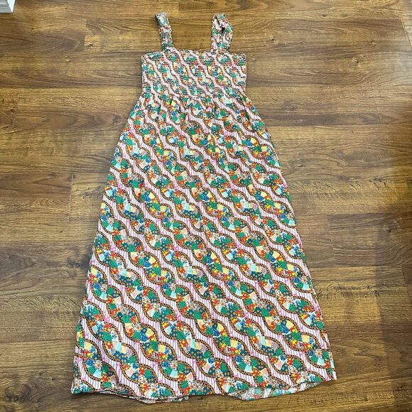 Rhode Maggie Smocked Patchwork Cotton Dress - Picture 4 of 8